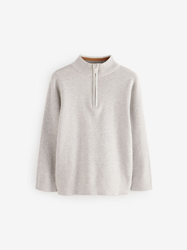 Grey Quarter Zip Jumper (3-16yrs)