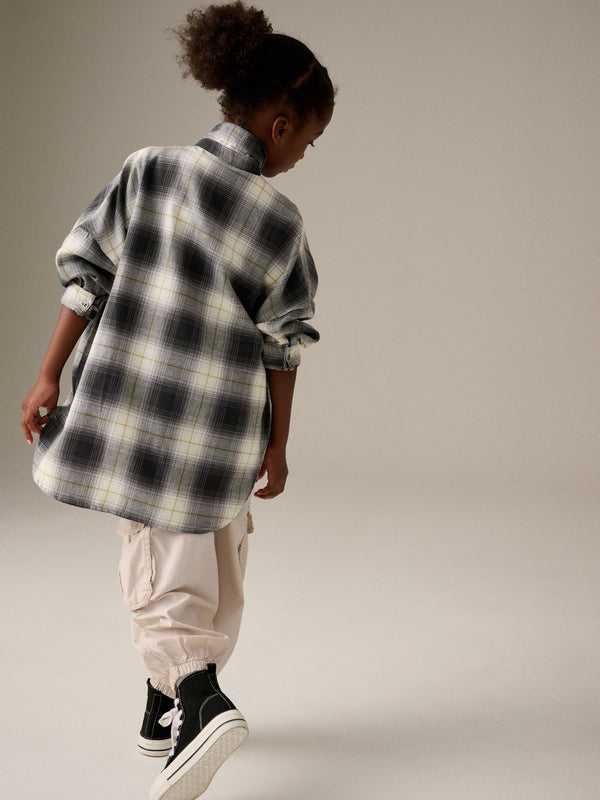 Black Check Oversized 100% Cotton Shirt (3-16yrs)