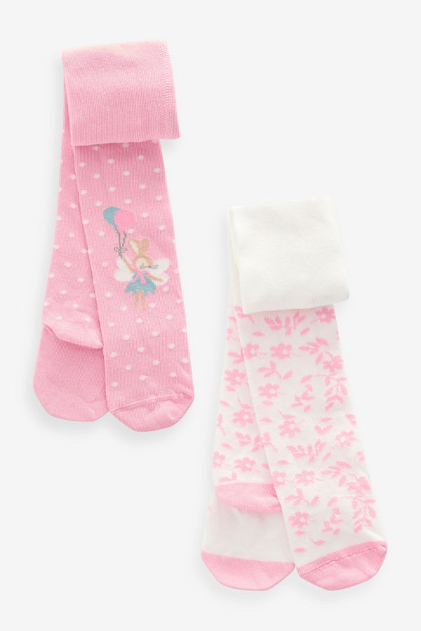 Pink Fairy Baby Tights 2 Pack (0mths-2yrs)