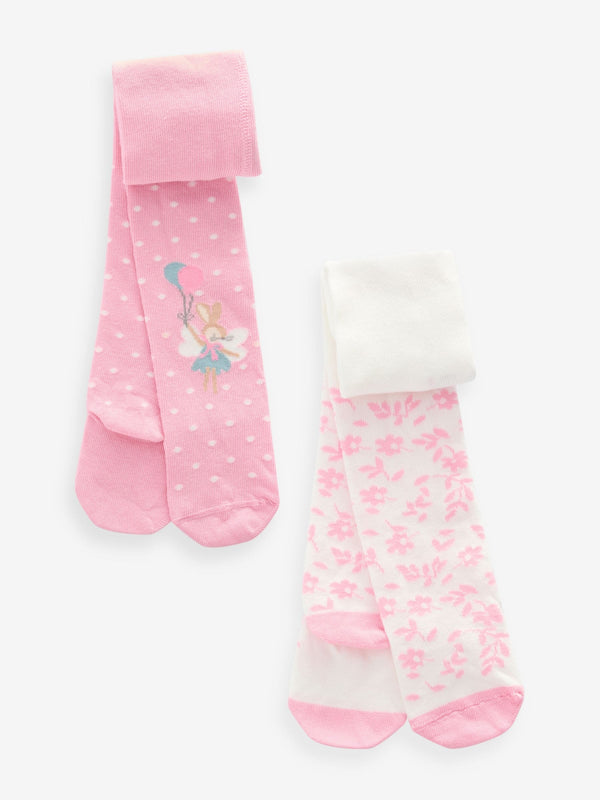 Pink Fairy Baby Tights 2 Pack (0mths-2yrs)