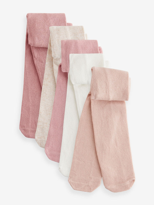 Pink Baby Tights 5 Pack (0mths-2yrs)