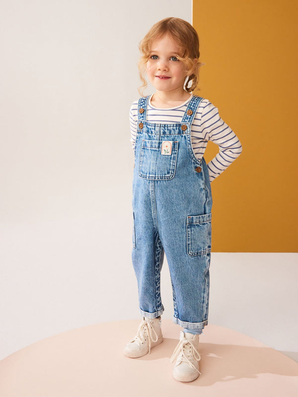 Denim 100% Cotton Dungarees (3mths-7yrs)