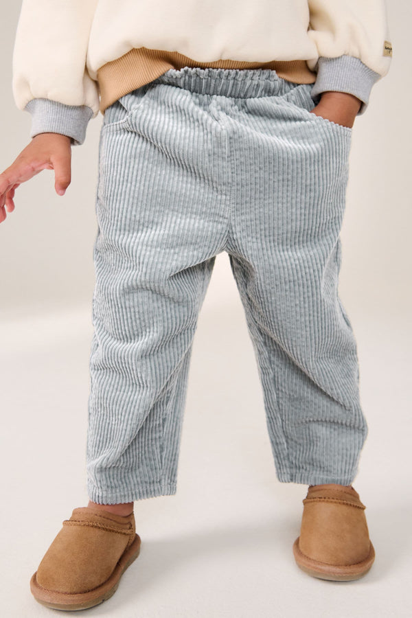 Grey 100% Cotton Cord Trousers (3mths-7yrs)