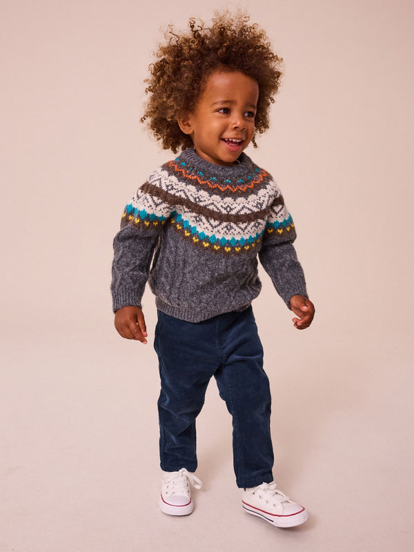 Grey Fairisle Pattern Knitted Jumper (3mths-7yrs)