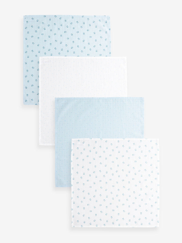 Blue Bear Baby Muslins Cloths 4 Pack