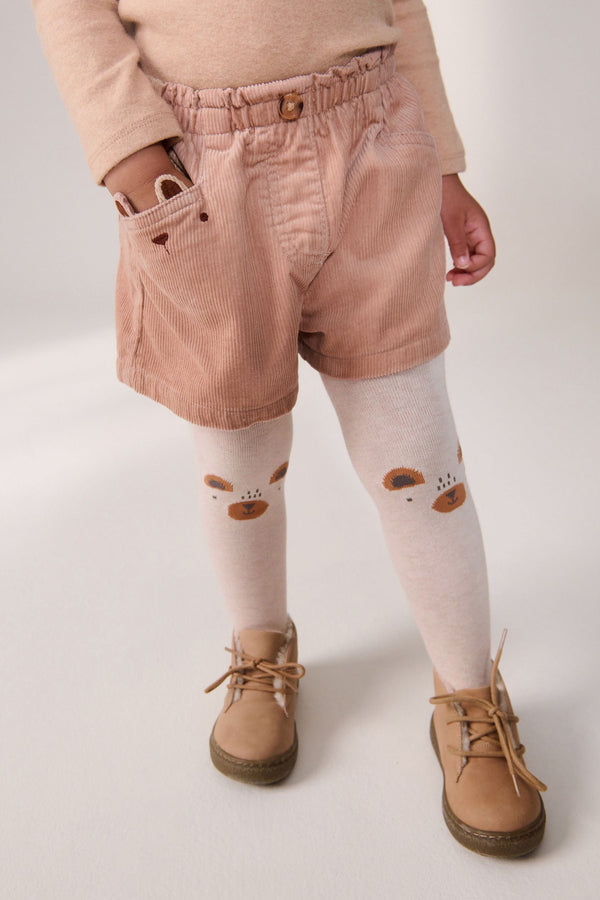 Neutral 100% Cotton Co-ord Short And Tights Set (3mths-7yrs)