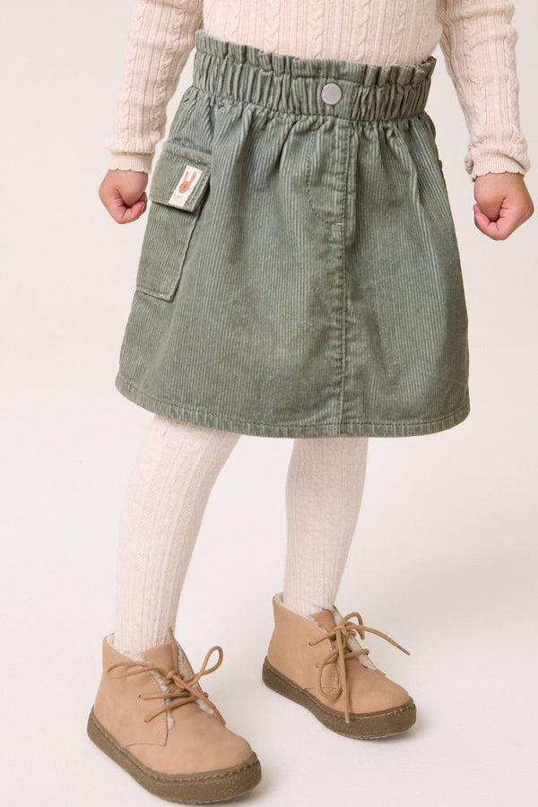 Khaki Green 100% Cotton Co-ord Skirt (3mths-7yrs)