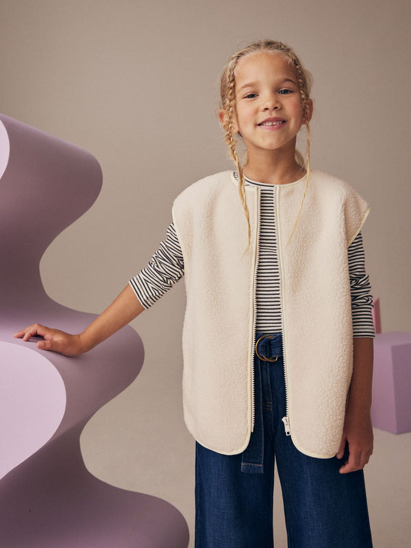 Ecru Borg Gilet (3-16yrs)