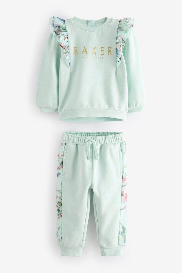 Baker by Ted Baker Mint Green Frill Sweat And Jogger Set