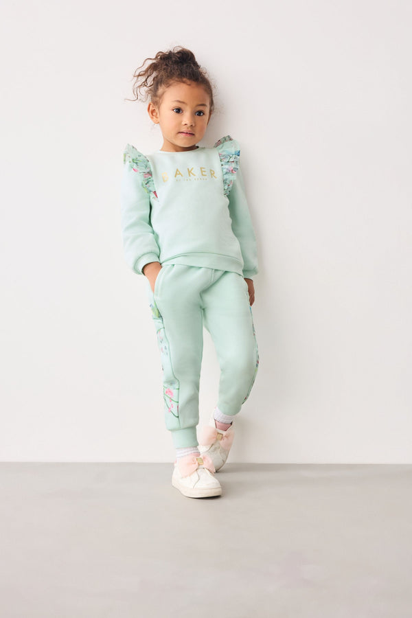 Mint Green Baker by Ted Baker (0-6yrs) Frill Sweater and Jogger Set