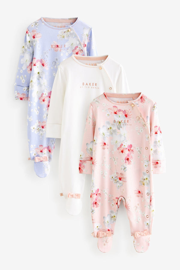 Baker by Ted Baker Multi Blossom Sleepsuits 3 Pack