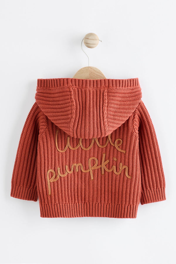 Orange Baby 'Little Pumpkin' Knitted Cardigan