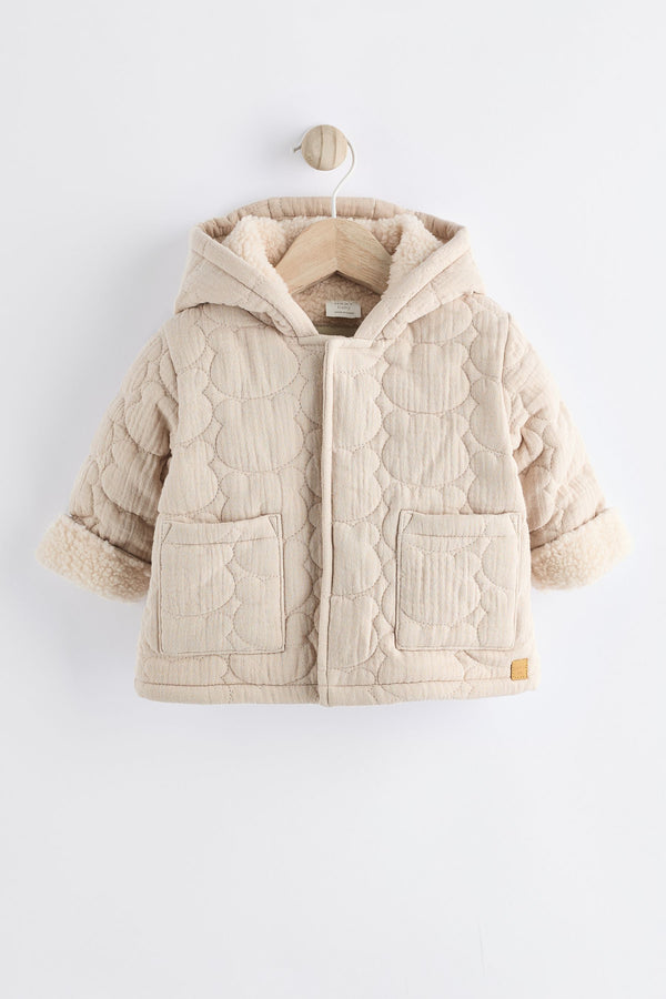 Cream Hooded Baby Jacket