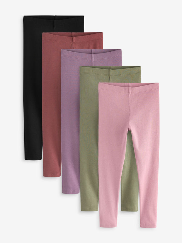 Multi Ribbed Leggings 5 Pack (3-16yrs)
