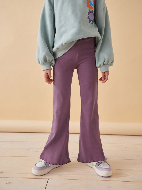 Purple 1 Pack Rib Flare Leggings (3-16yrs)