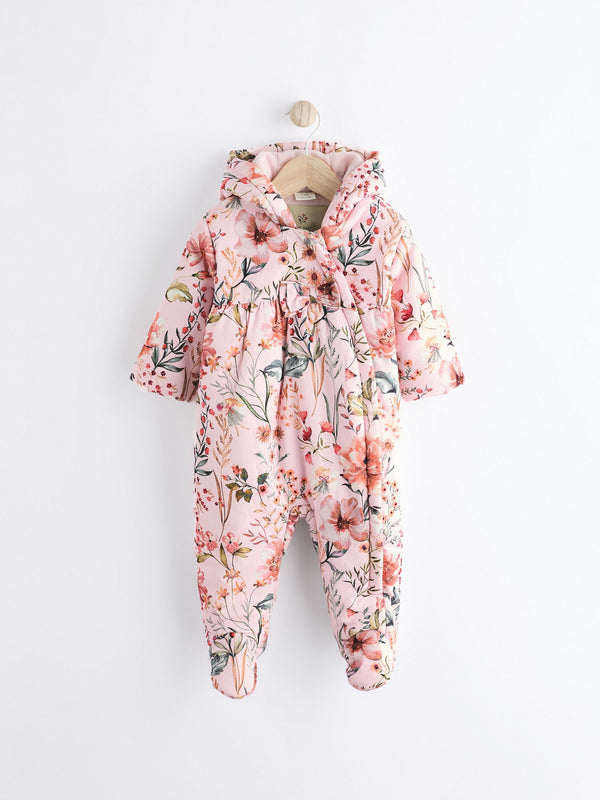 Floral Corduroy Baby All-In-One Pramsuit (0mths-2yrs)