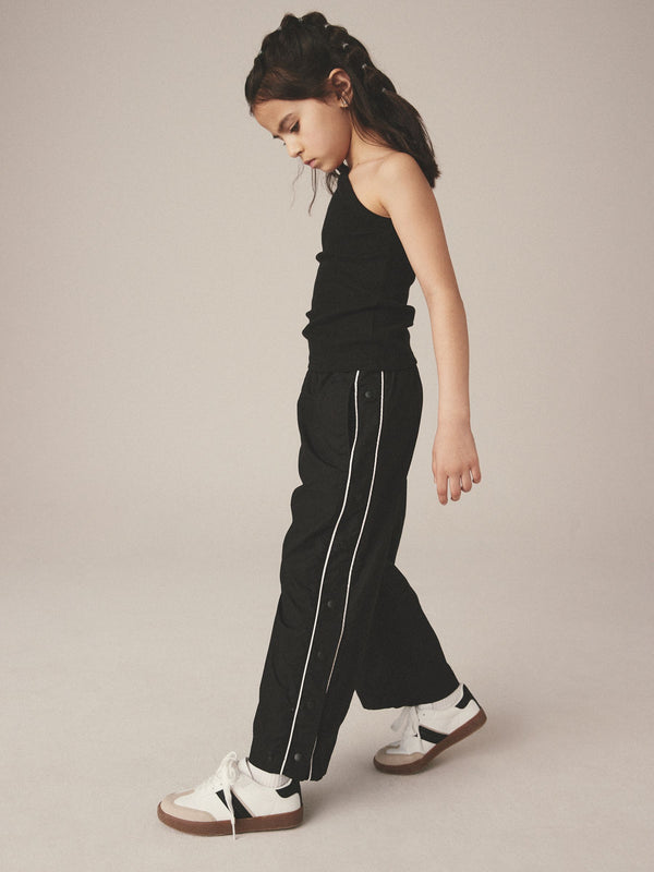 Black Wide Leg Woven 100% Cotton Trousers (3-16yrs)