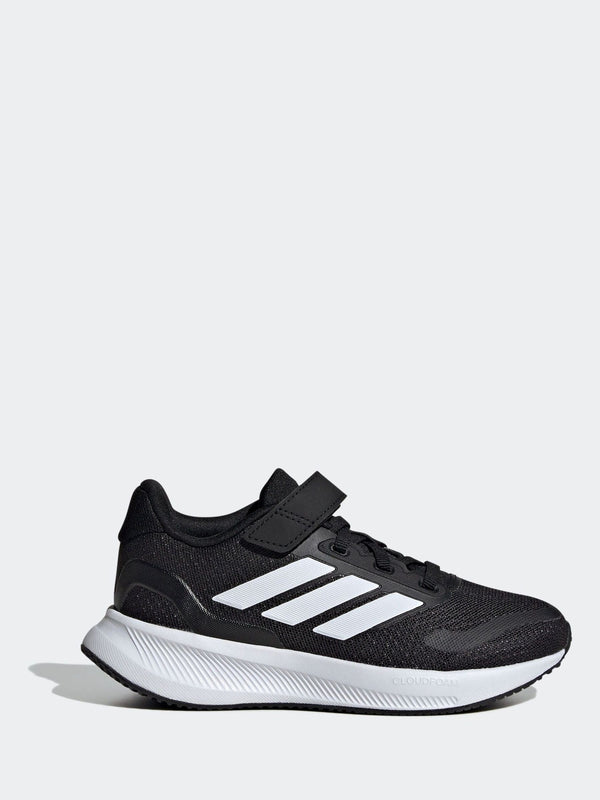 adidas Black/White Runfalcon 5 Elastic Lace Running Kids Trainers