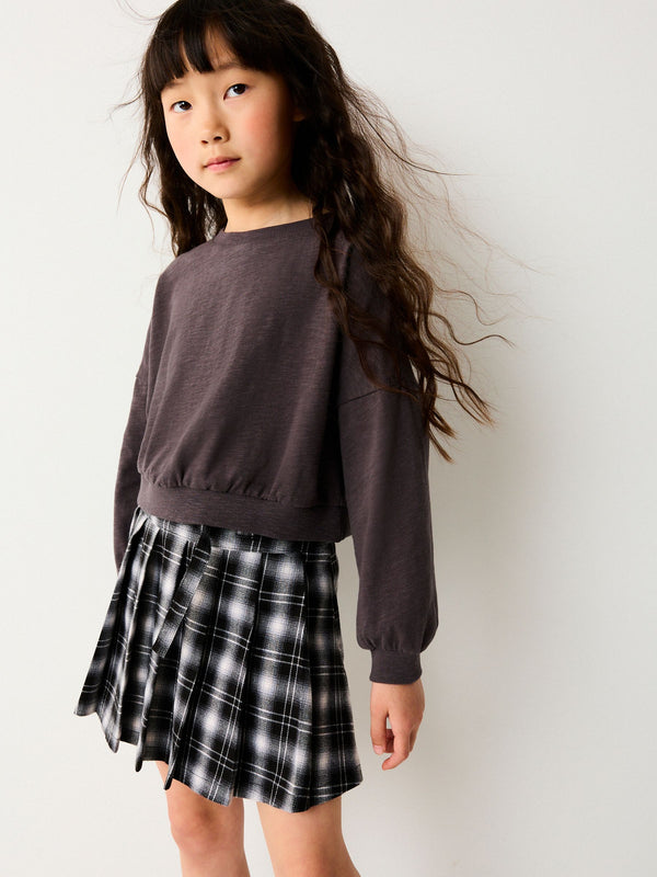 Monochrome Pleated Check Skirt (3-16yrs)
