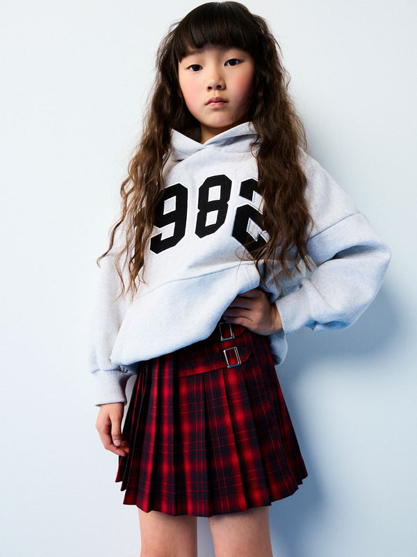 Red Check Pleated Skirt (3-16yrs)