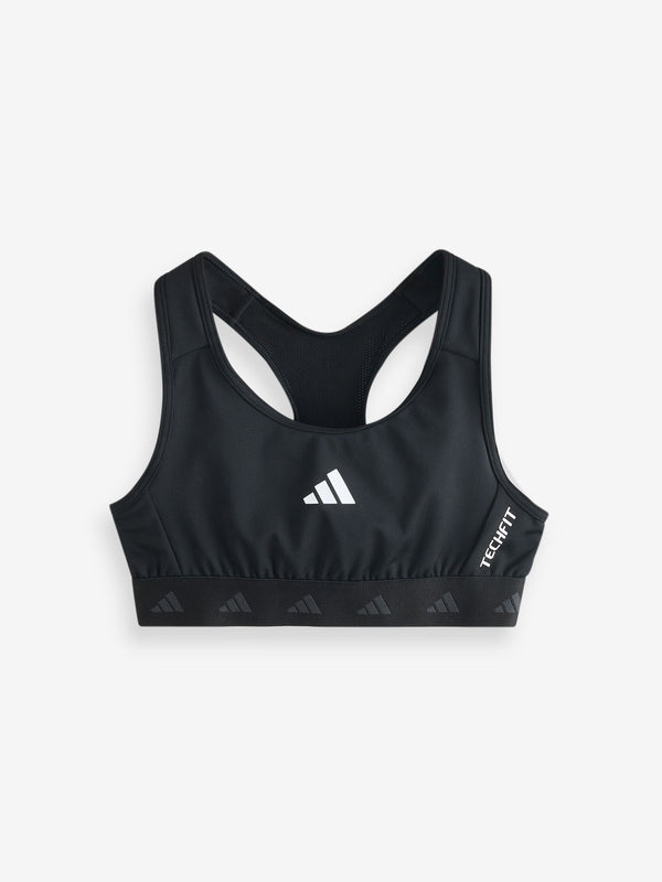 adidas Black TECHFIT Power React Kids Bra