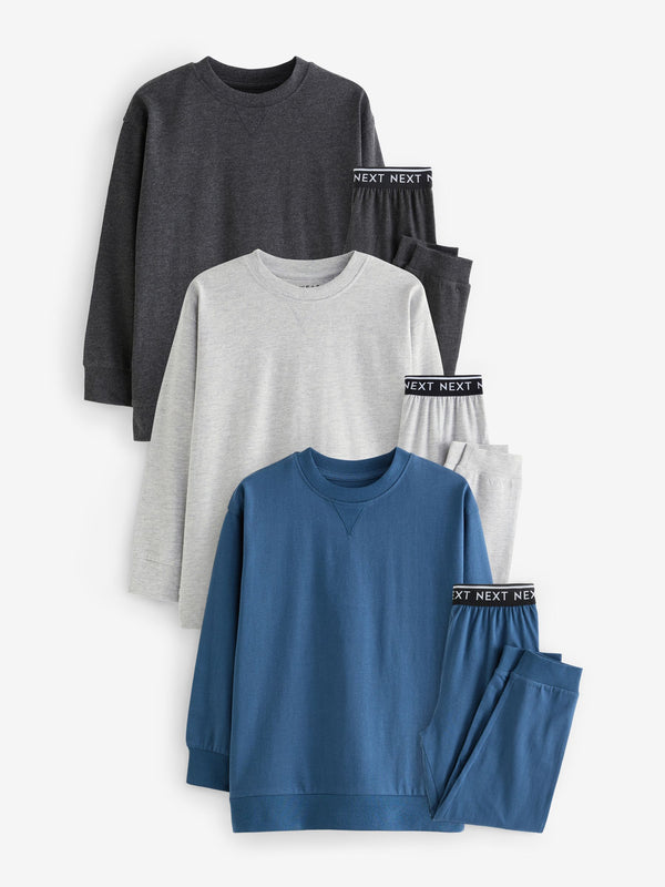 Blue/Grey/Charcoal Short Leg Pyjamas 3 Pack (3-16yrs) (3-16yrs)