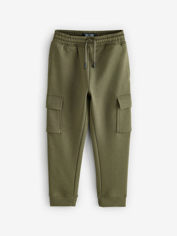 Khaki Green Slim Fit Cargo Rich Joggers (3-16yrs)
