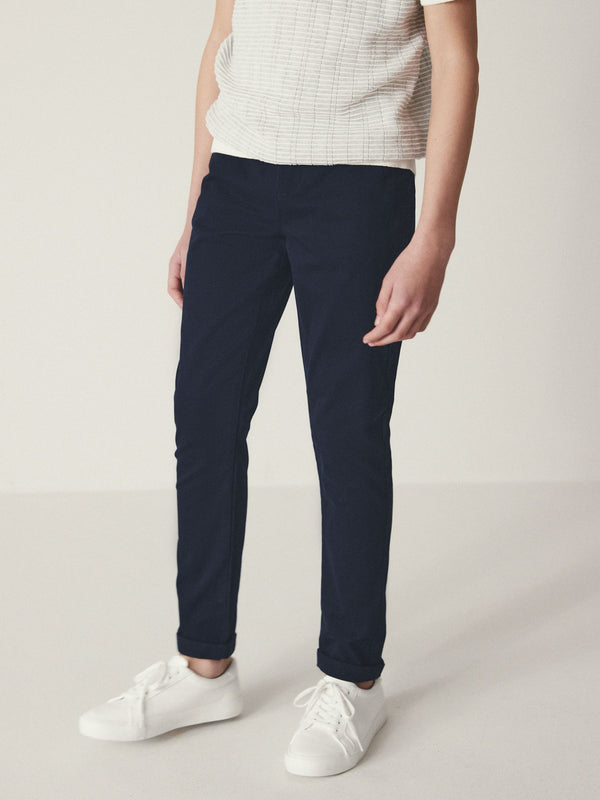 Navy Blue Skinny Fit Stretch Chino Trousers (3-17yrs)