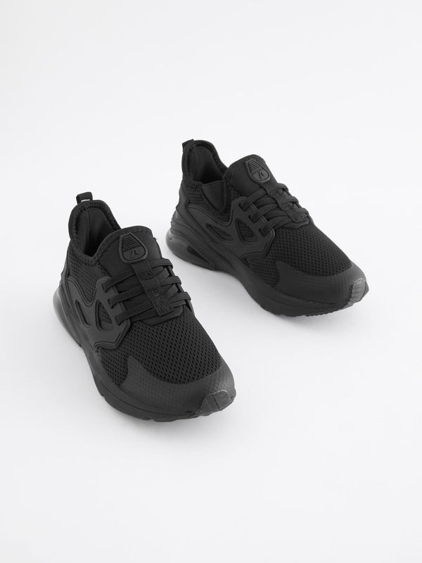 Black Standard Fit (F) Pull On School Trainers