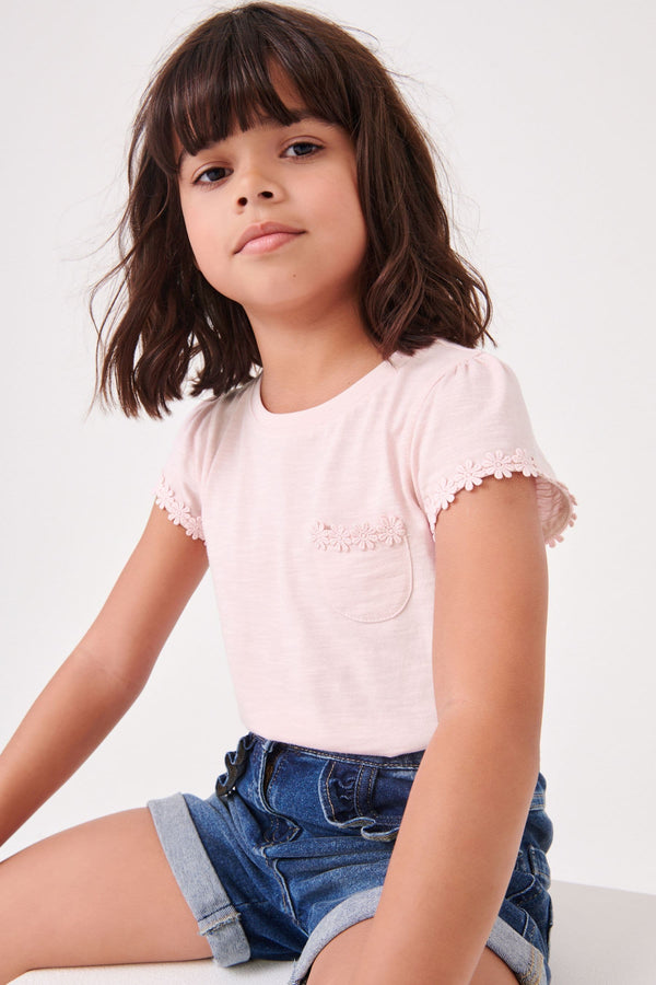 Pink Daisy Pocket T-Shirt (1.5-16yrs)