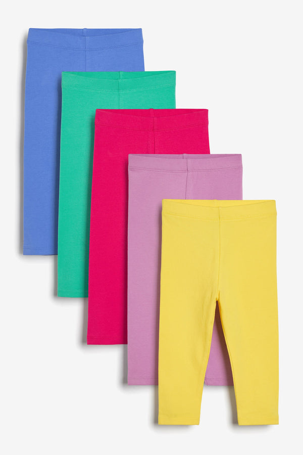 Bright 5 Pack Cotton Leggings (3mths-7yrs)