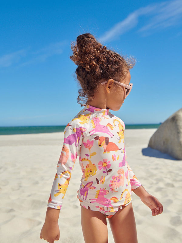 Pink Print Sunsafe Rash Vest Set (3mths-7yrs)