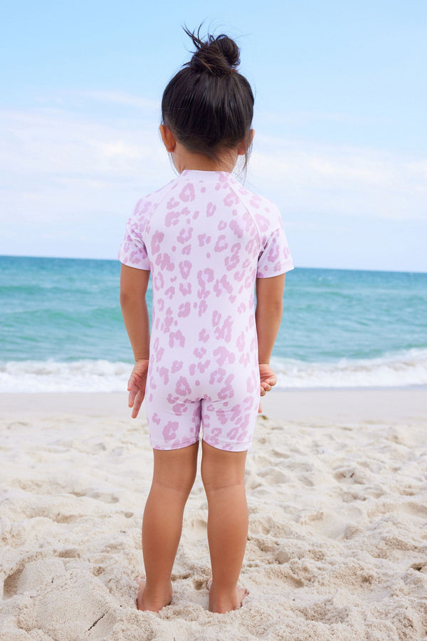 Purple Animal Print Sunsafe Swimsuit (3mths-7yrs)