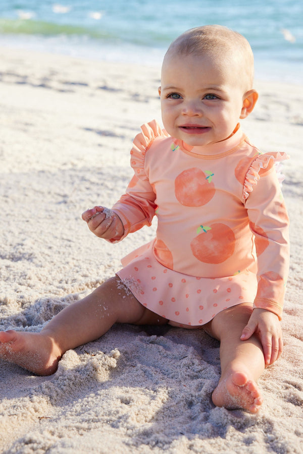 Orange Peach Sunsafe Swim 2 Piece Set_fawre_