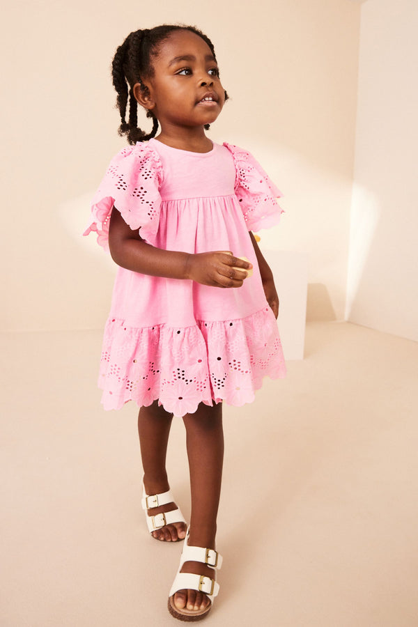 Pink Broderie Dress (3mths-7yrs)