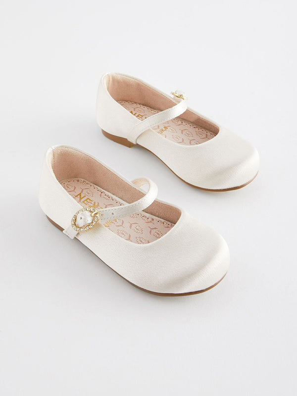Ivory White Standard Fit (F) Flower Girl Occasion Mary Jane Shoes