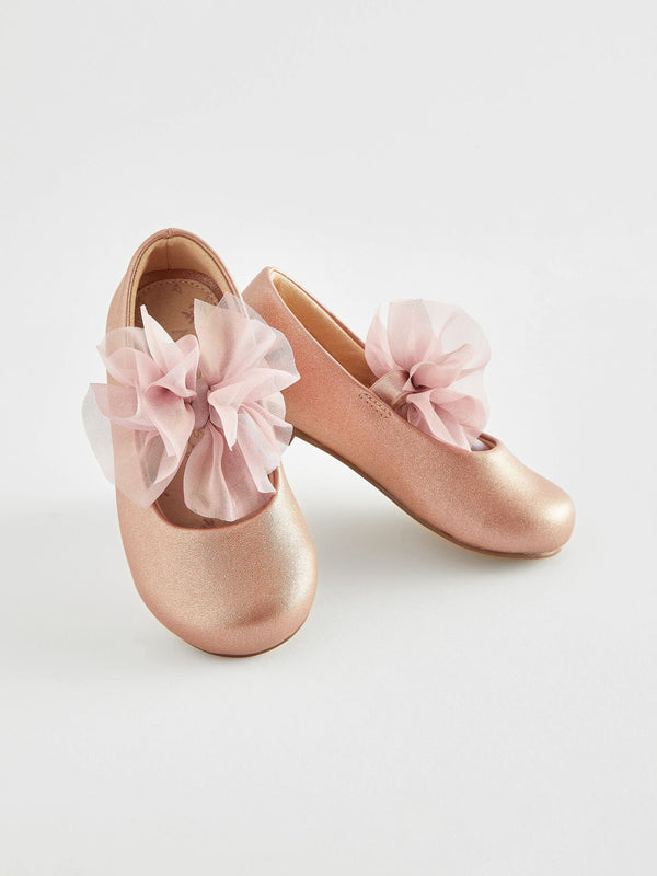 Pink Standard Fit (F) Mary Jane Flower Girl Bow Occasion Shoes