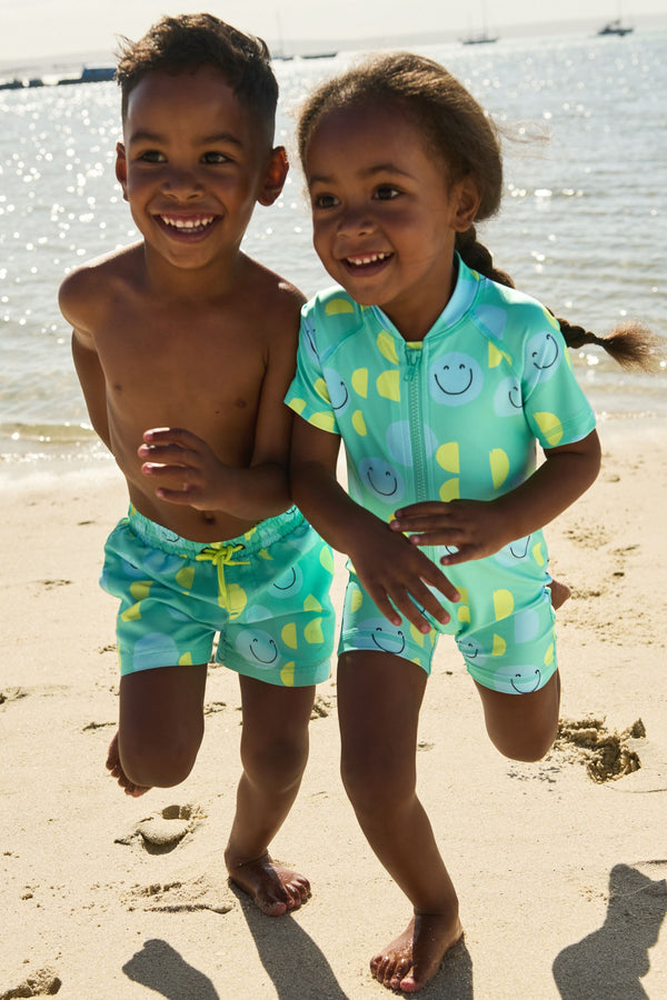 Green/Yellow Printed Swim Shorts (3mths-7yrs)