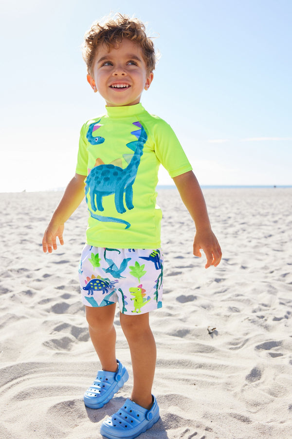 Yellow Dinosaur Sunsafe Top and Shorts Set (3mths-7yrs)