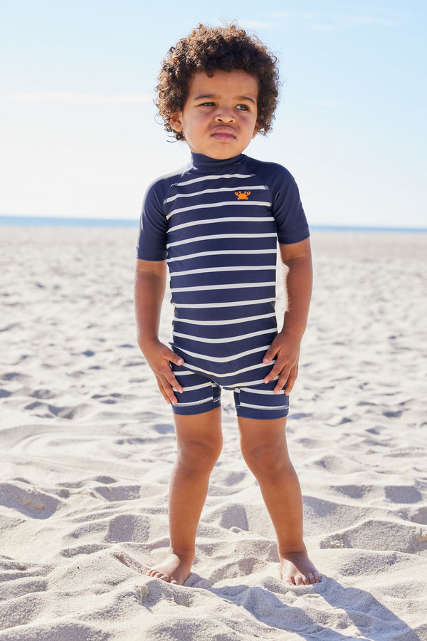 Navy Stripe Sunsafe All-In-One Swimsuit (3mths-7yrs)