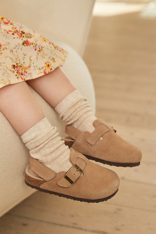 Brown Suede Clogs