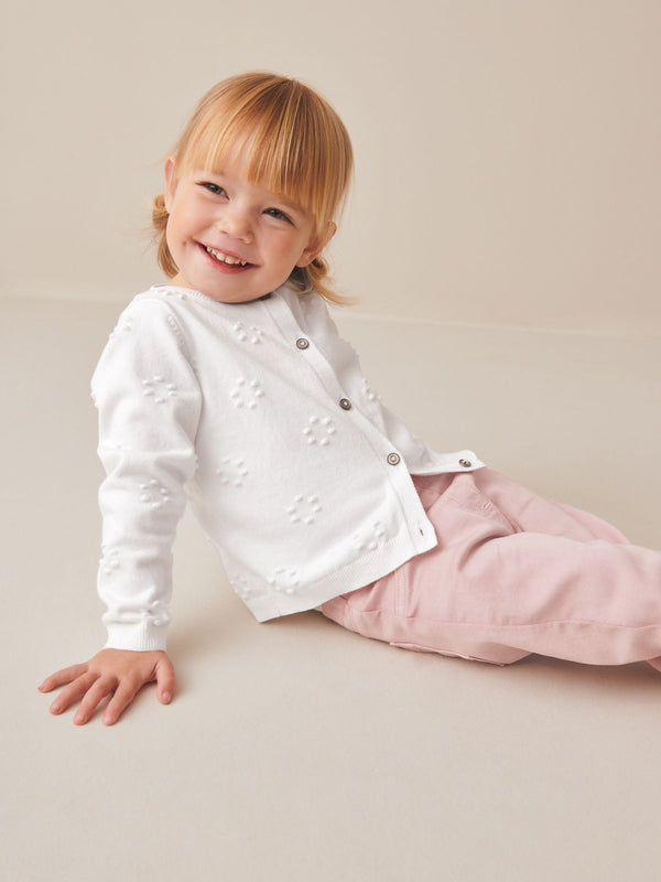 White Bobble Cardigan (3mths-10yrs)