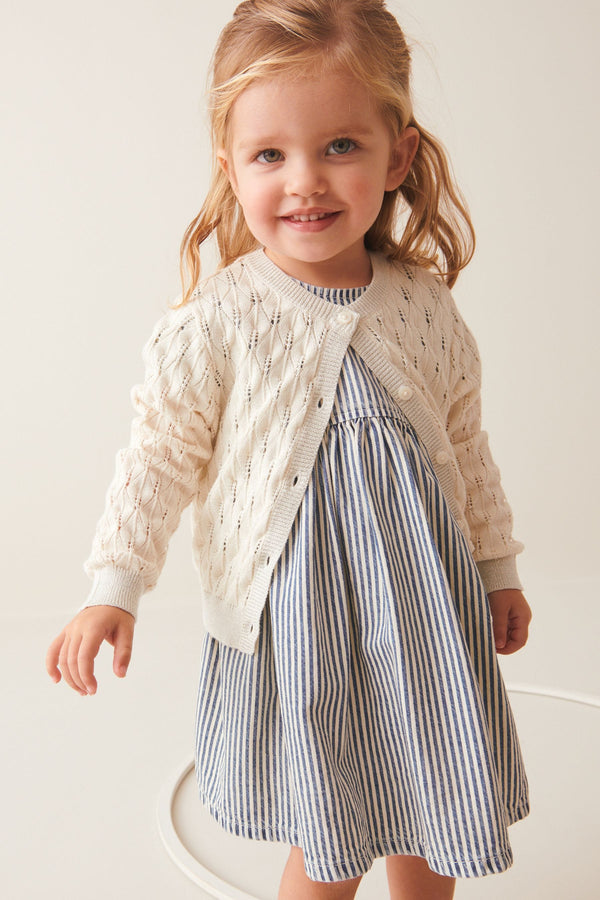 White Pointelle Cardigan (3mths-10yrs)