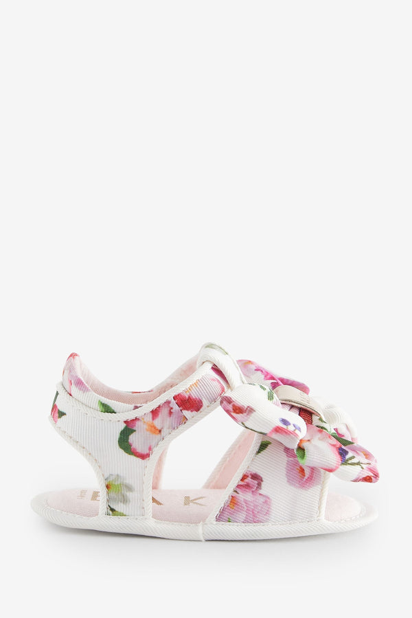 White Baker by Ted Baker Baby Girls Bow Padders Sandals