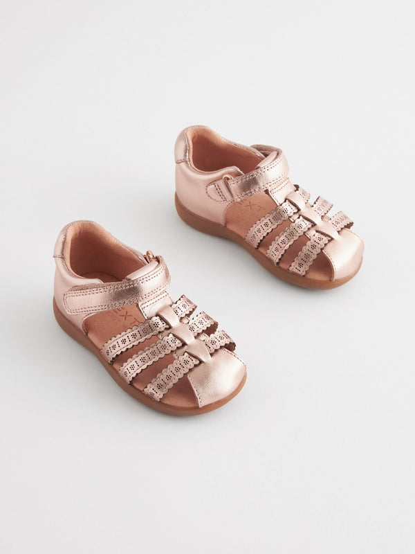 Rose Gold Standard Fit (F) First Walker Fisherman Sandals