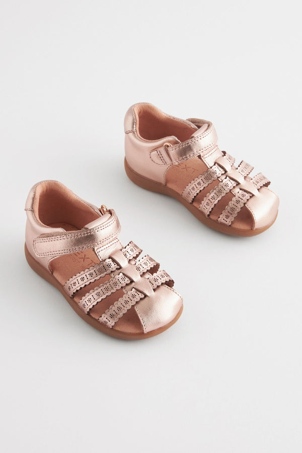 Rose Gold Standard Fit (F) First Walker Fisherman Sandals