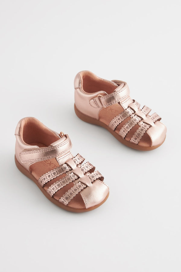 Rose Gold First Walker Fisherman Sandals