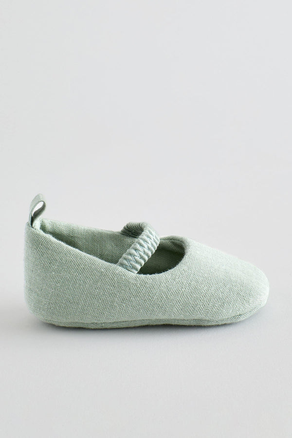 Sage Green Ballet Baby Shoes (0-24mths)