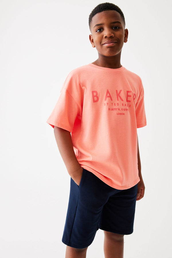 Coral Pink Baker by Ted Baker Oversized T-Shirt