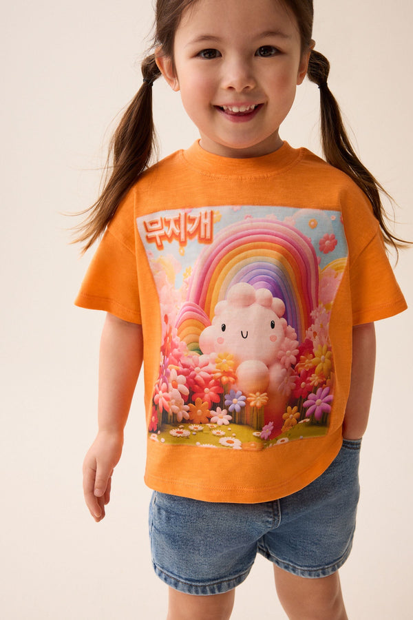 Orange Cloud Character Short Sleeve T-Shirt (3mths-7yrs)